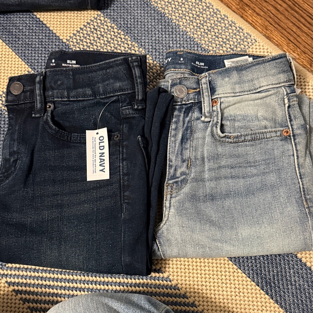 Old Navy size 8 slim jean bundle - Dark Blue and Light Blue. Brand new with tags